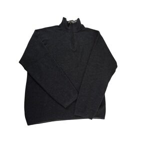 GAP Men's Charcoal Gray Merino Wool 1/4 Zip Pullover Sweater XL